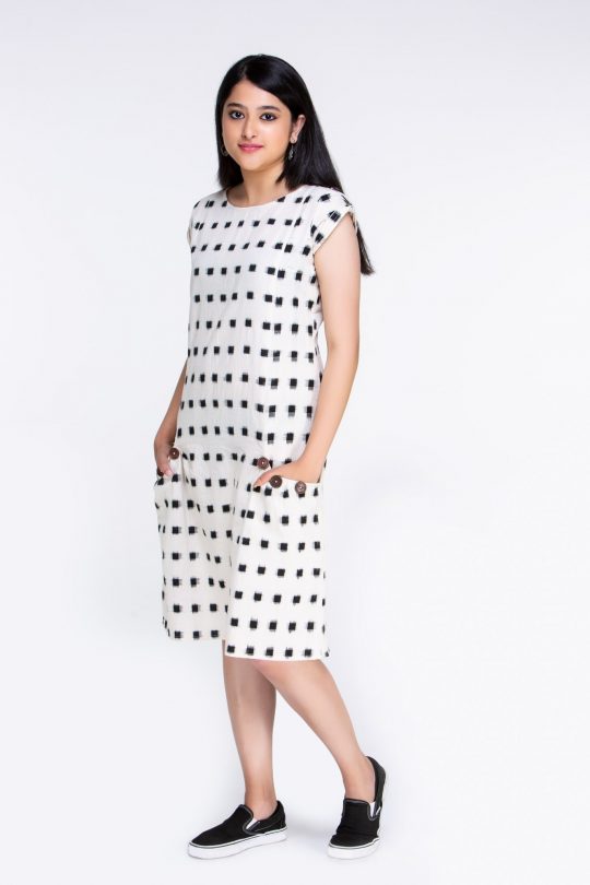 Ikat Dress with Buttons