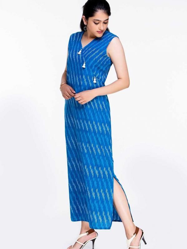 Blue Ikat Long Dress