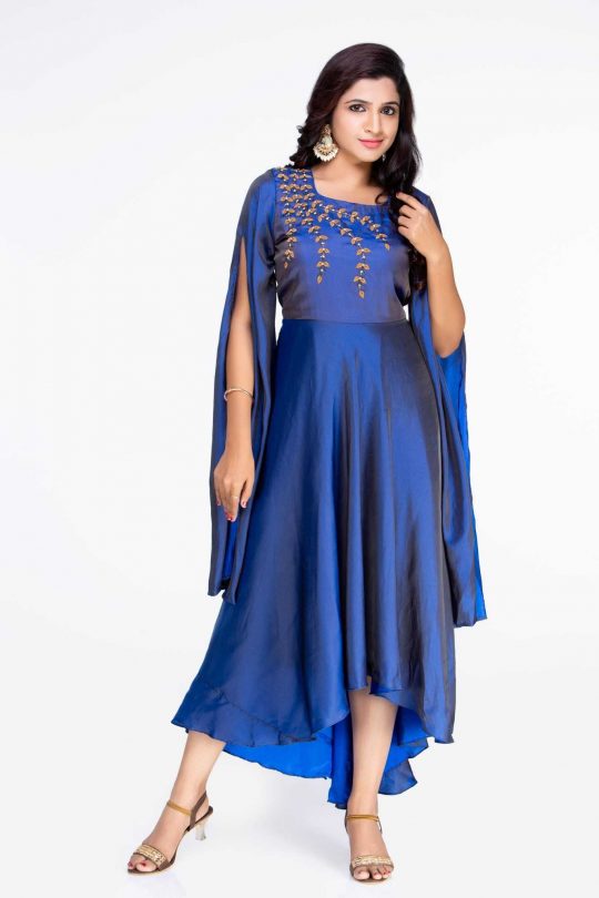 Blue Crepe Gown
