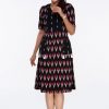 Black and Red Ikat Dress