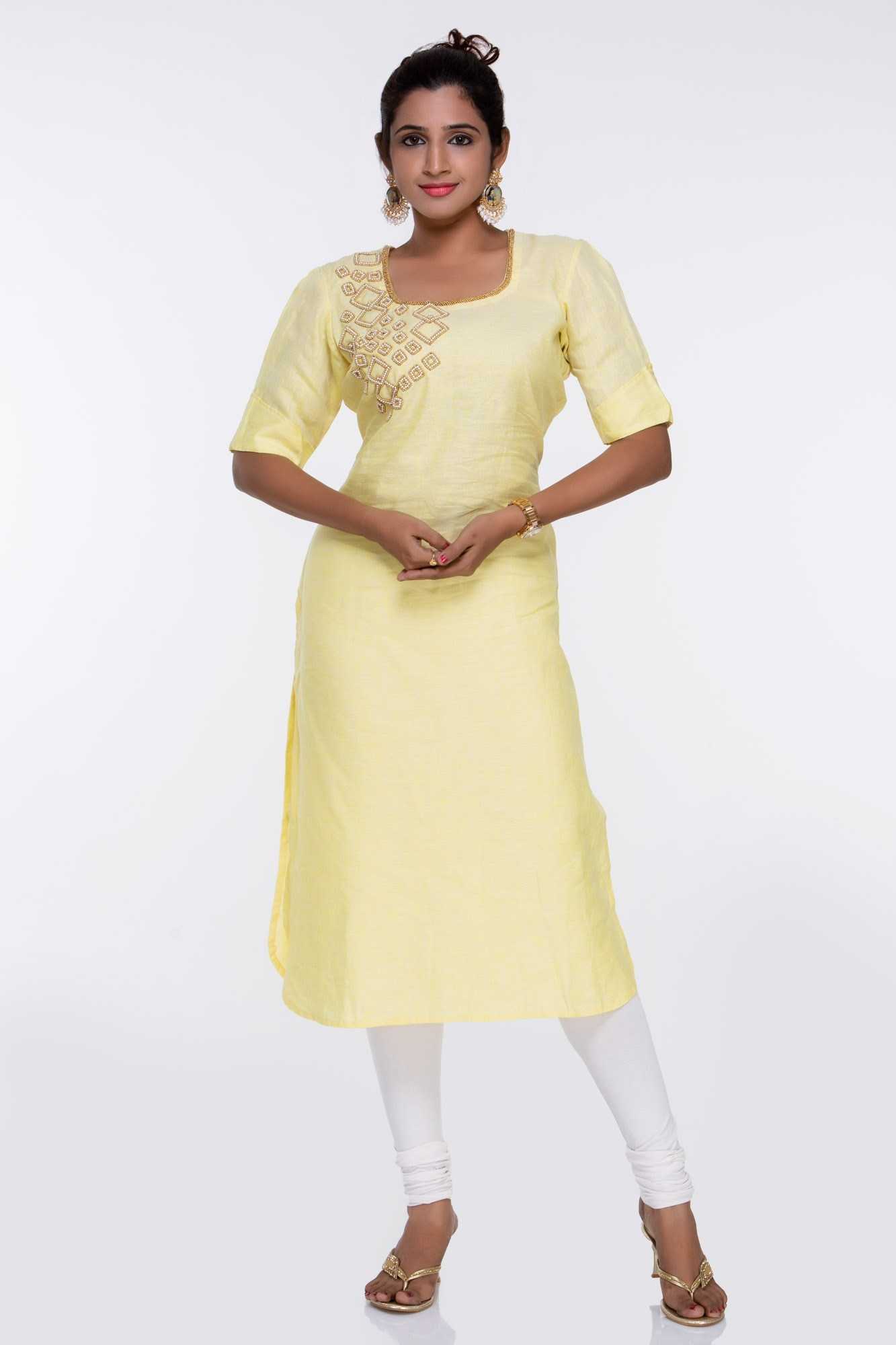 Indo Era White & Yellow Cotton Printed Kurta Palazzo Set With Dupatta Price  in India, Full Specifications & Offers | DTashion.com