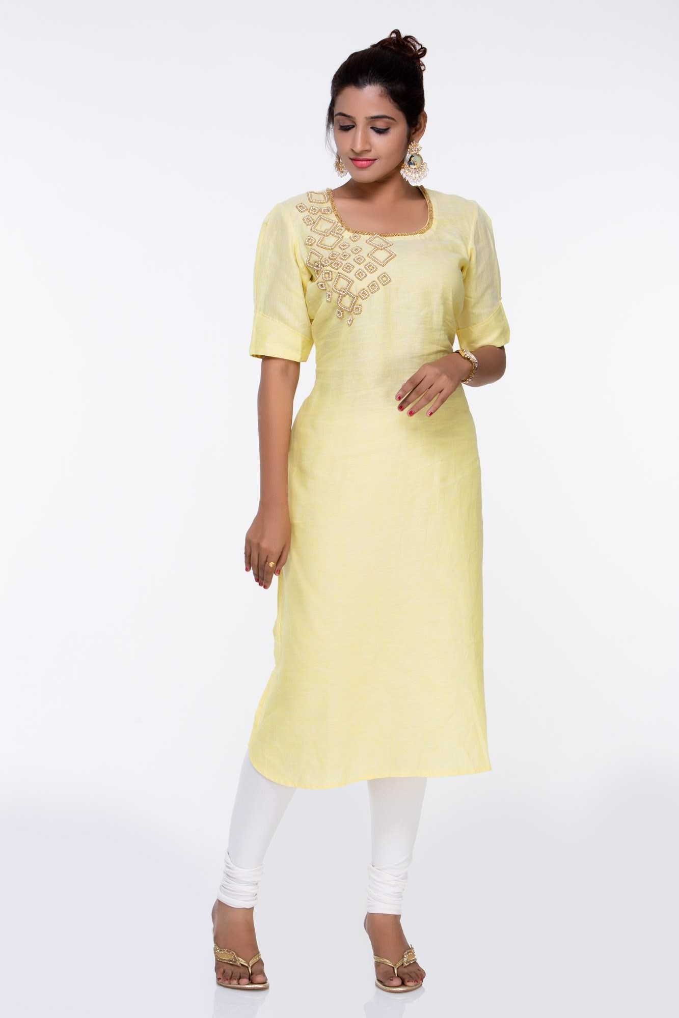 Women's Yellow Long Kurta With Straight Pant Set (2pcs set) - Label Shaurya  Sanadhya | Casual dress outfits, Straight kurti designs, Straight pants