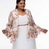 LILY WHITE EMPIRE WAIST PLUS SIZE MAXI DRESS WITH OVERCOAT