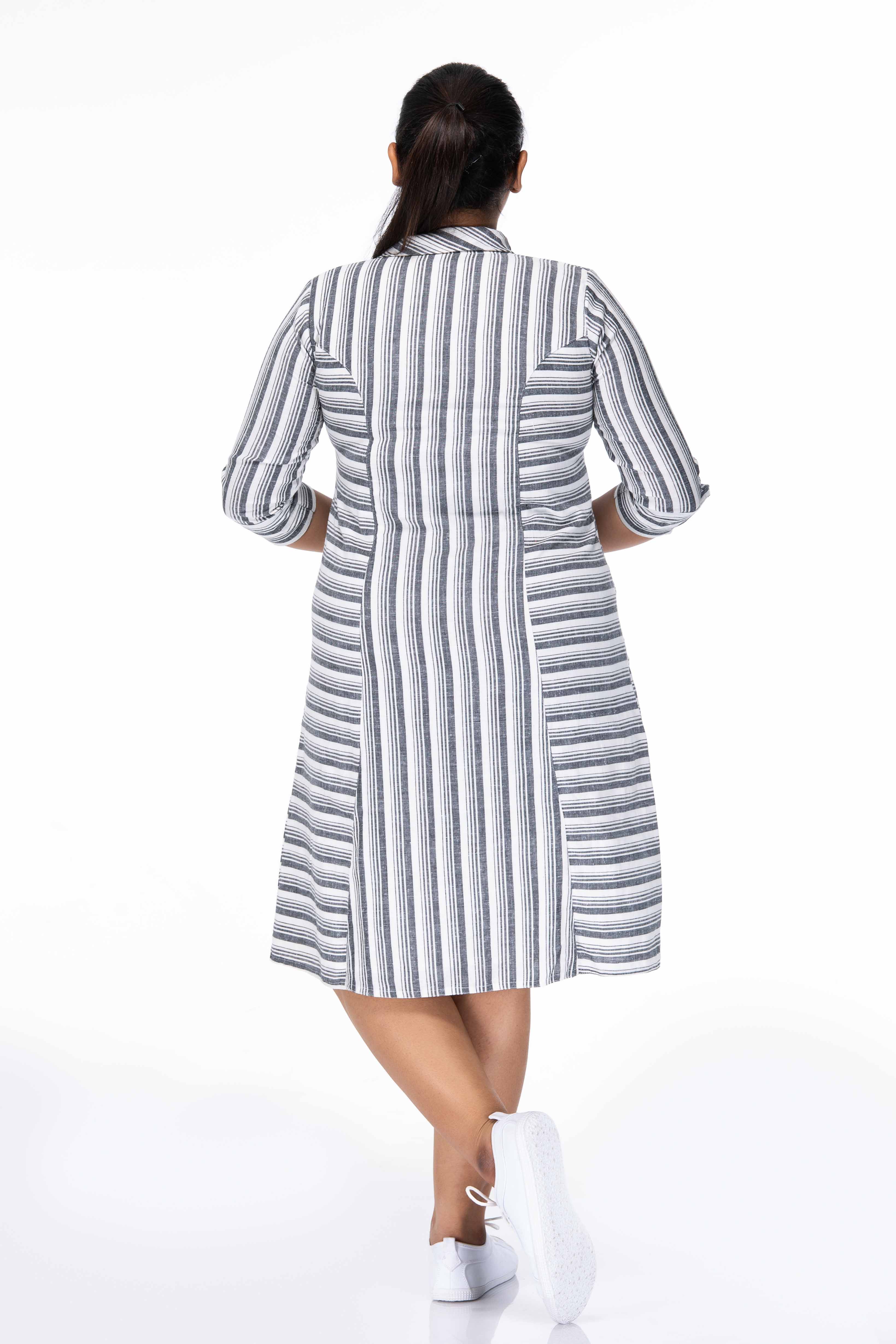 Black and White Gingham Midi Dress | Ambrose – motelrocks-com-us