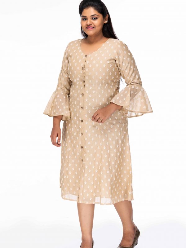 ELEGANT BELL SLEEVE PLUS SIZE DRESS