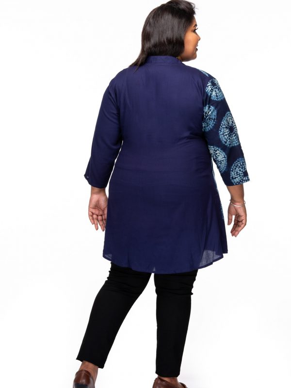 Plus size Indigo Blue Overlap Tunic