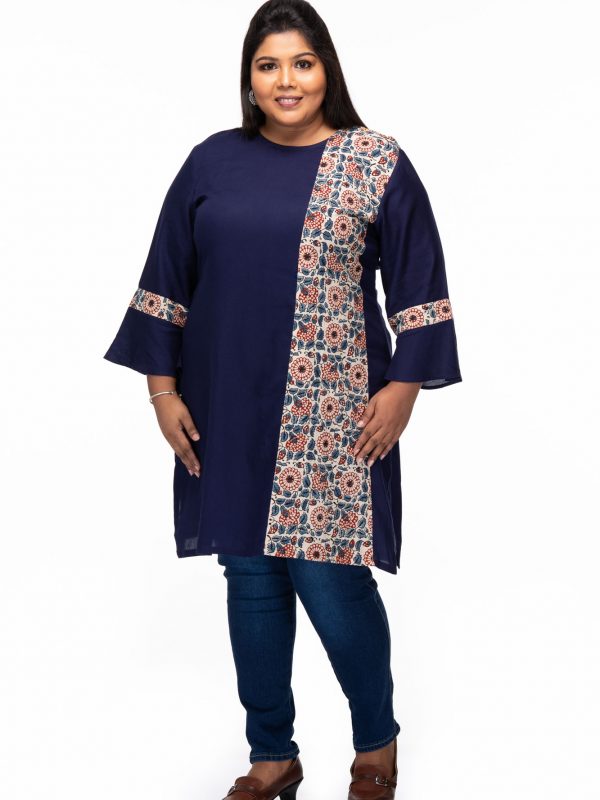 Plus size Blue treasure Ajrakh tunic