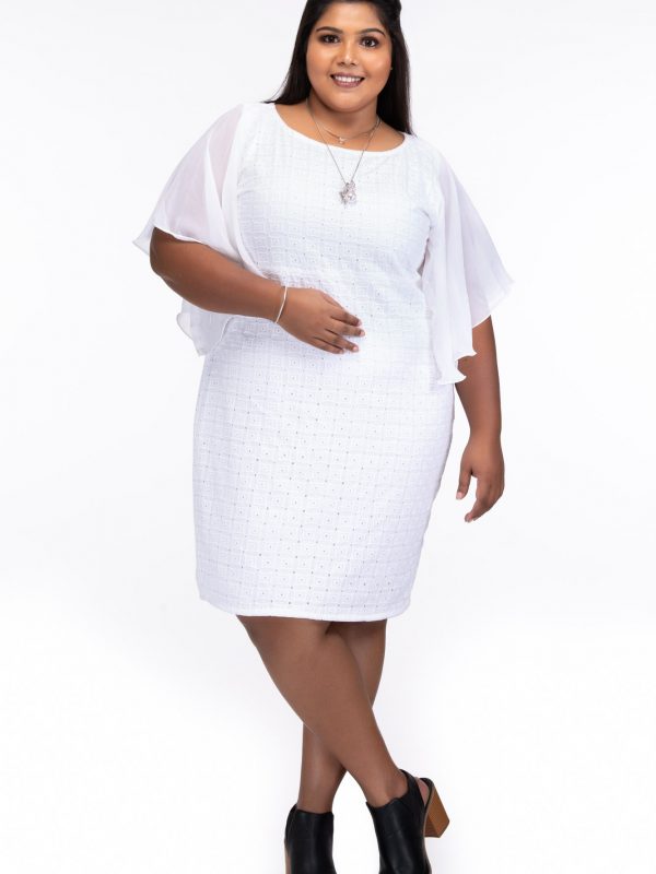 Plus size Love always white cotton dress