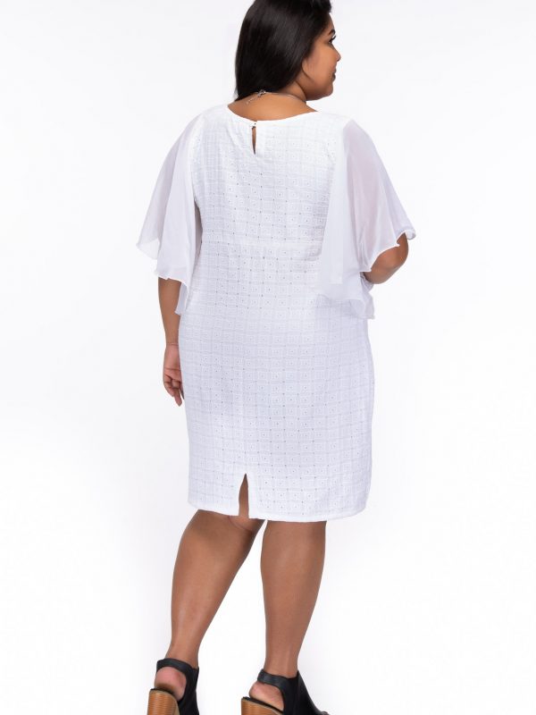 Plus size Love always white cotton dress