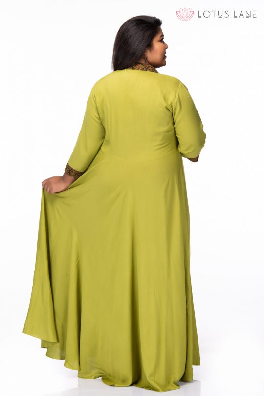 Plus size Green ivy rayon dress