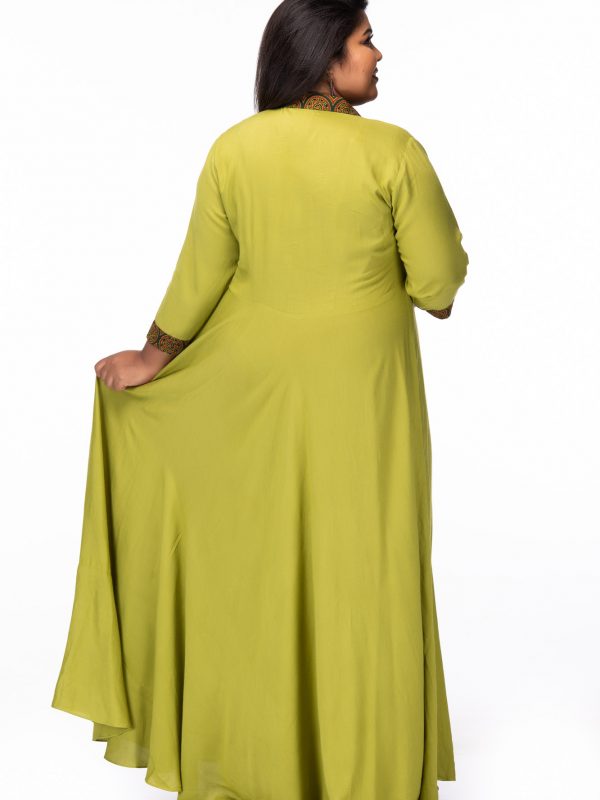 Plus size Green ivy rayon dress