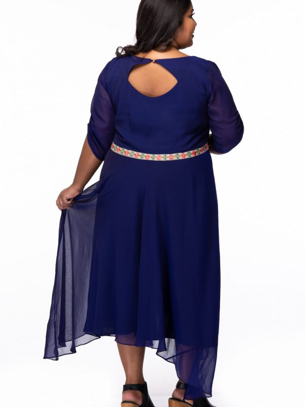 Plus size Hearts desire blue georgette dress