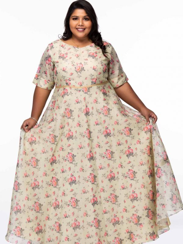 Plus Size Spring Garden Maxi Dress