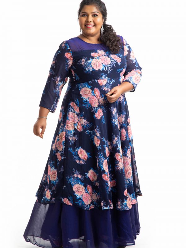 Plus Size Dress - Blue