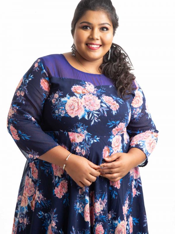 Plus Size Dress - Blue