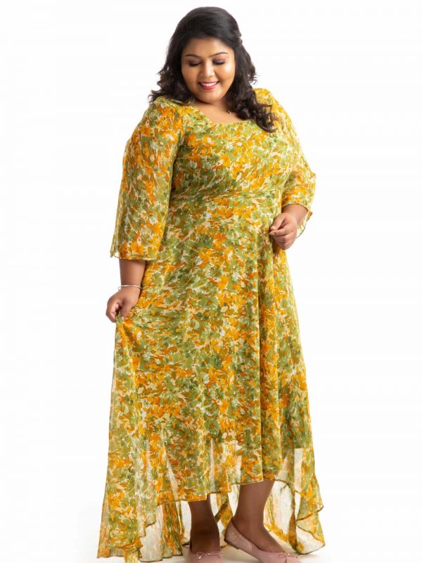 Plus Size Dress -Yellow