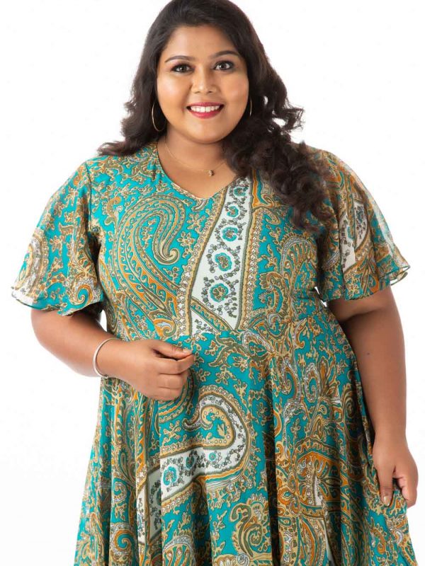 Plus Size Dress -Blue