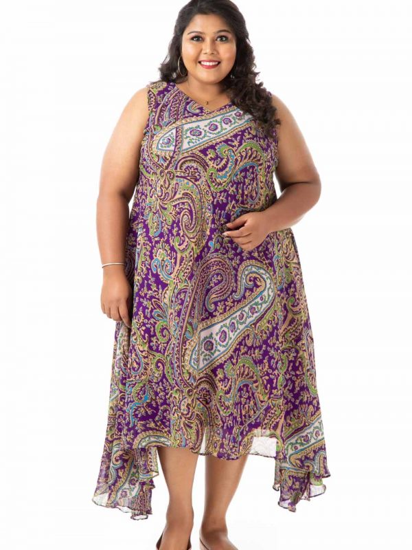 Plus Size Dress -Purple