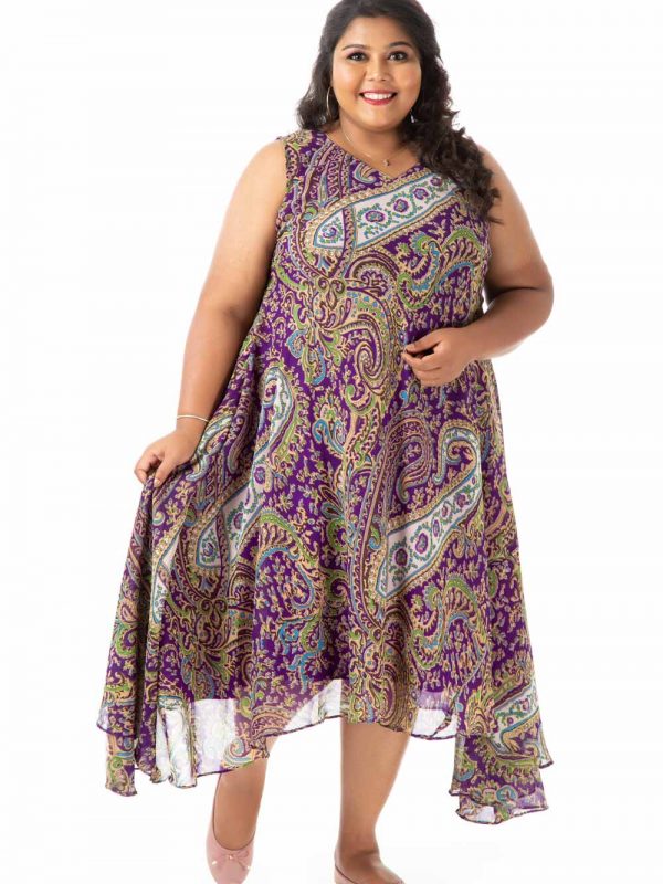 Plus Size Dress -Purple