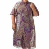 Purple PrintedGeorgette Plus size dress