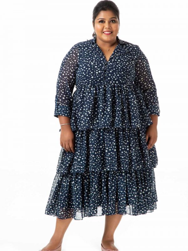 Plus Size Dress - Navy Blue