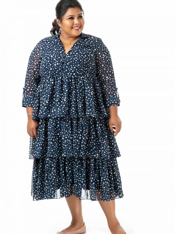 Plus Size Dress - Navy Blue