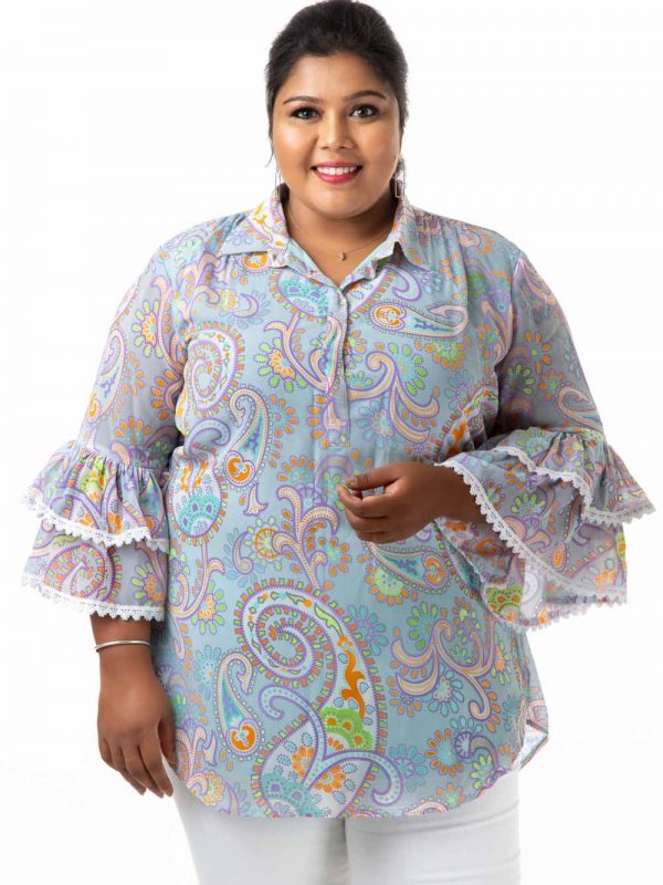 Plus Size Top - Light Blue