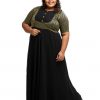 Black brocade ethnic plus size Dress 2