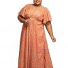 printed Modal satin Saffron dress 3