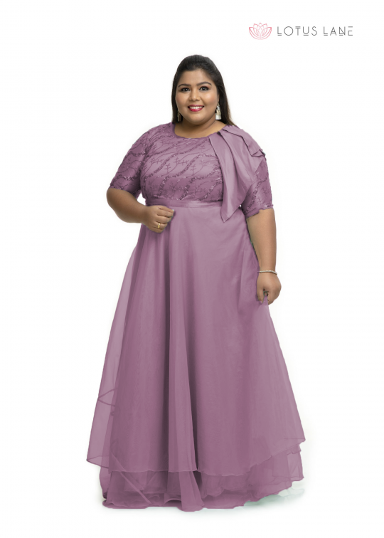 Purple Net Plus size dress